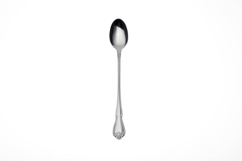 Oneida True Rose spoon detail shows durable 18/0 stainless steel quality.