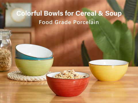 ONEMORE bowls with brown rim for a modern dining look