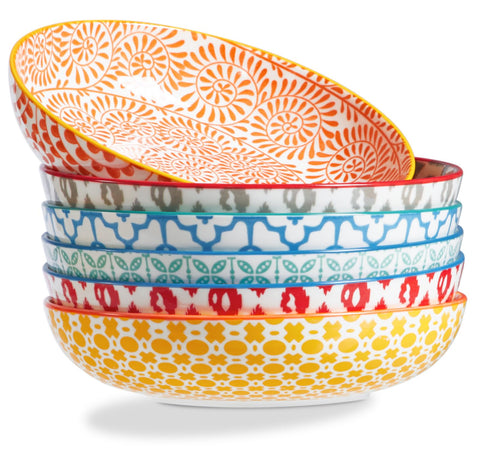 ONEMORE colorful pasta bowls front view for vibrant dinner presentation