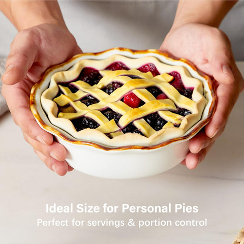 ONEMORE deep-dish pie pan in oven ready for hearty fillings.