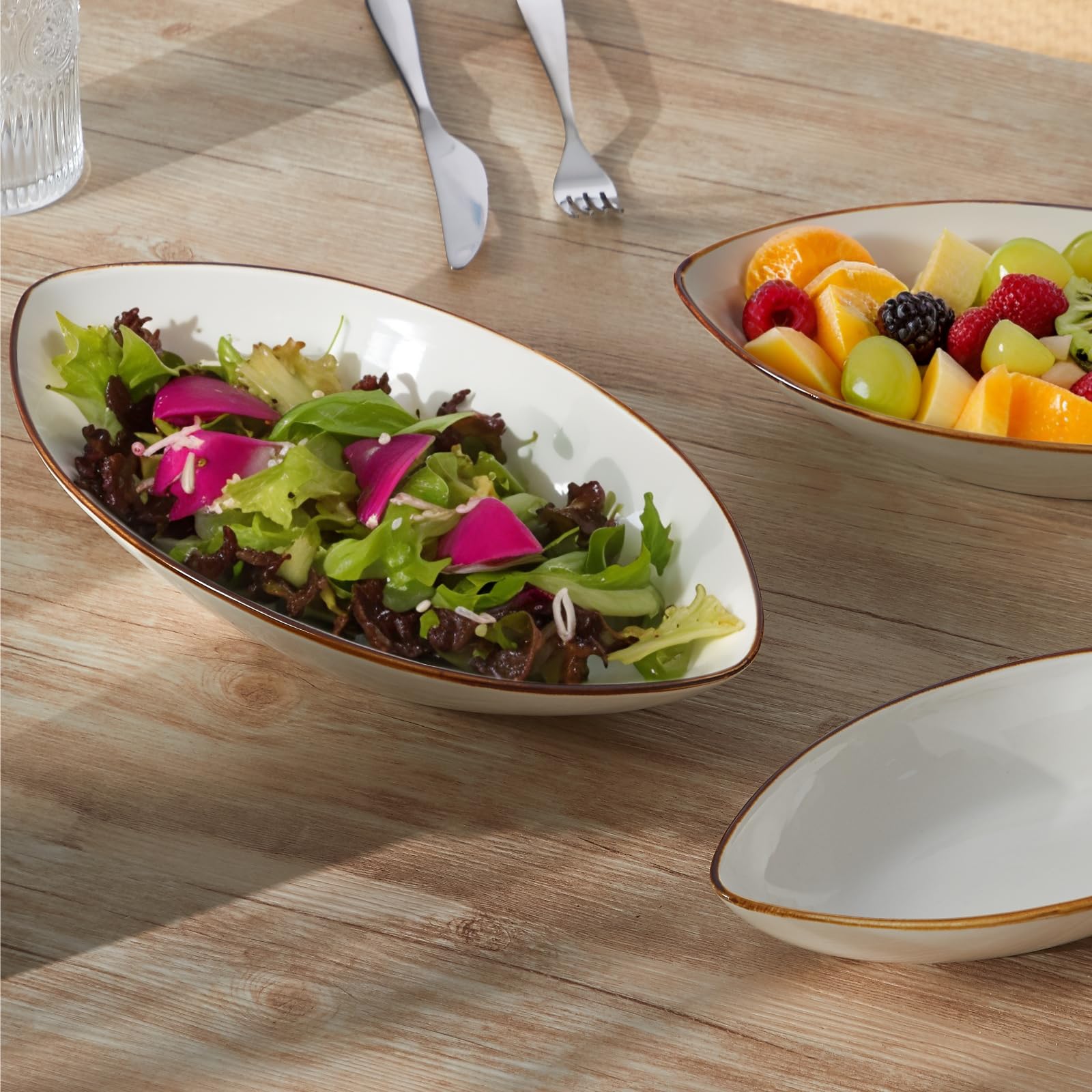 ONEMORE oval bowls 25oz ideal for salads and shared dishes.