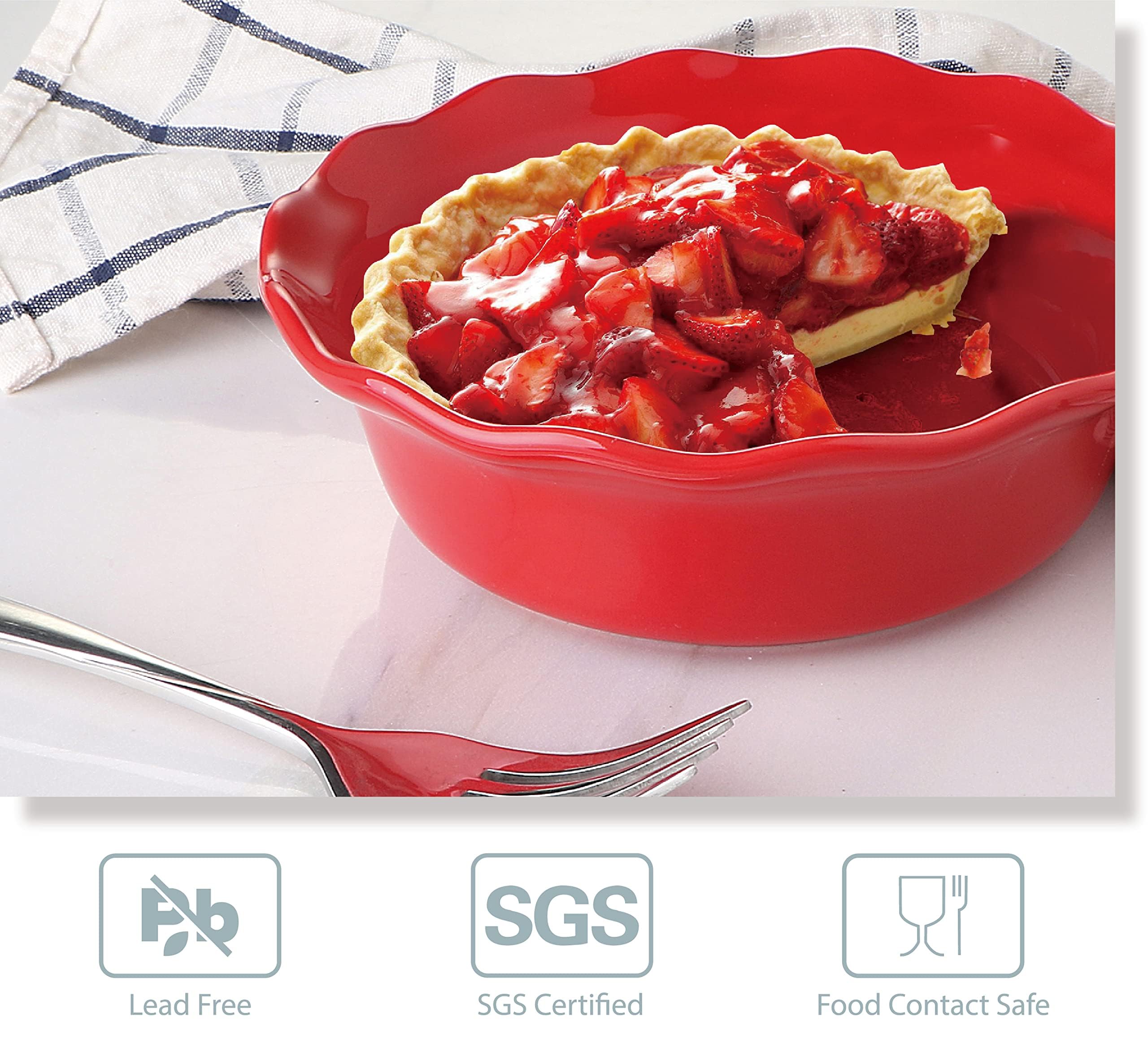 ONEMORE oven-safe pie pan up to 500°F ready for baking.