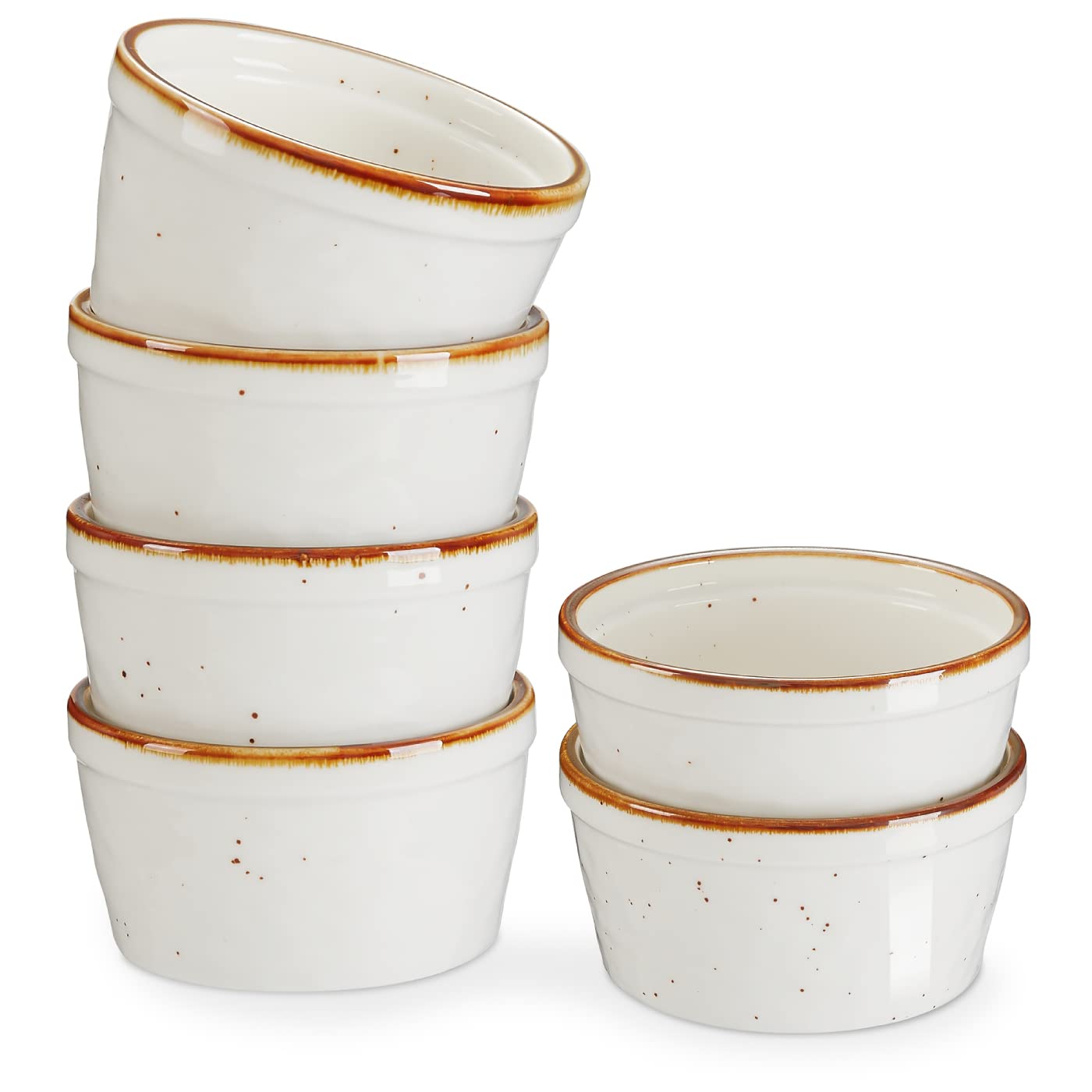 ONEMORE ramekins 4 oz creme brulee focus, oven-safe for baking desserts.