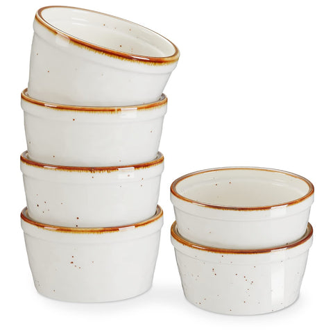 ONEMORE ramekins 4 oz creme brulee focus, oven-safe for baking desserts.