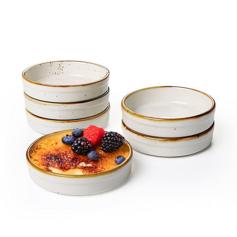 ONEMORE 4oz ramekins in oven-safe design for even baking and individual portions.
