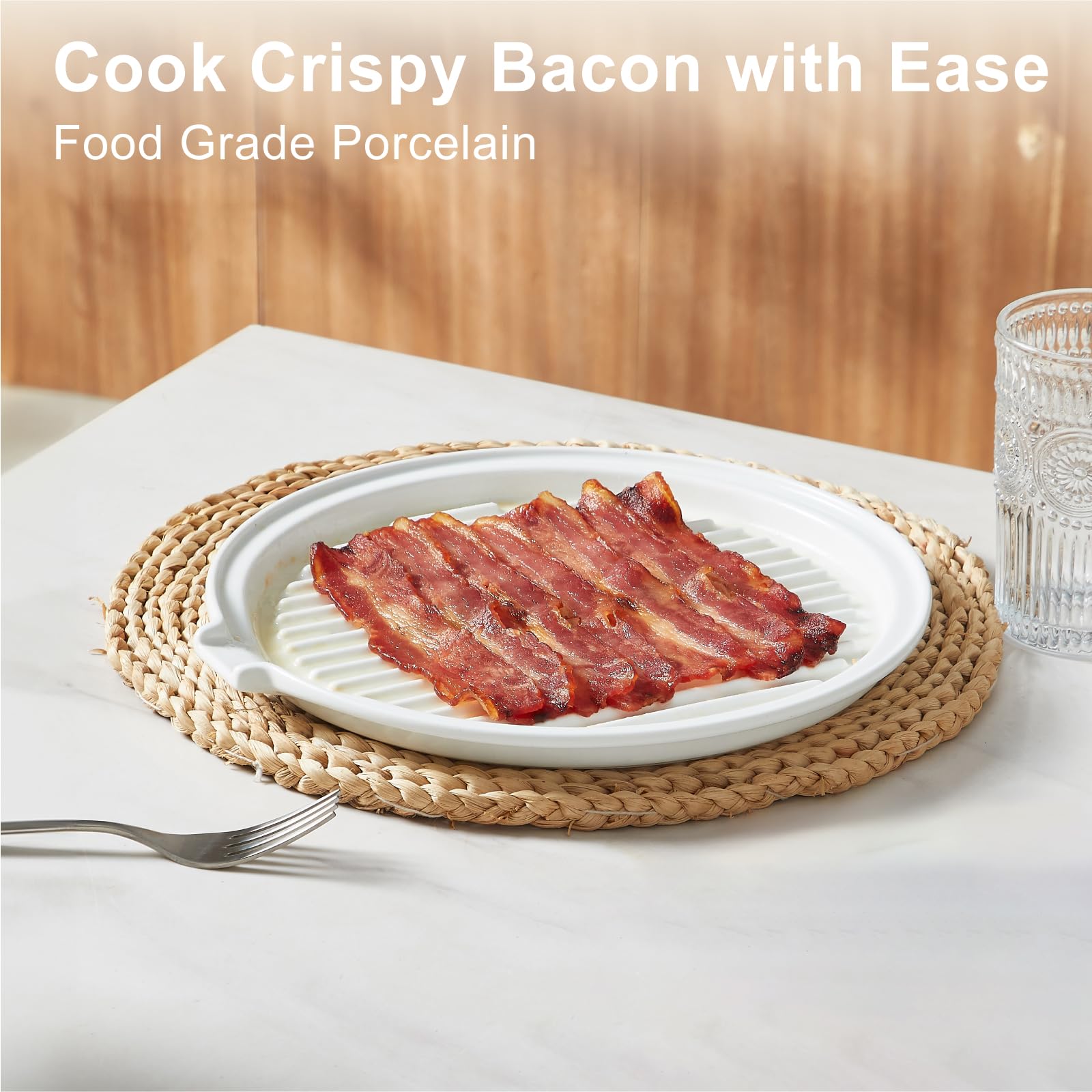 ONEMORE oven and microwave safe dish distributes heat evenly for crispy results.