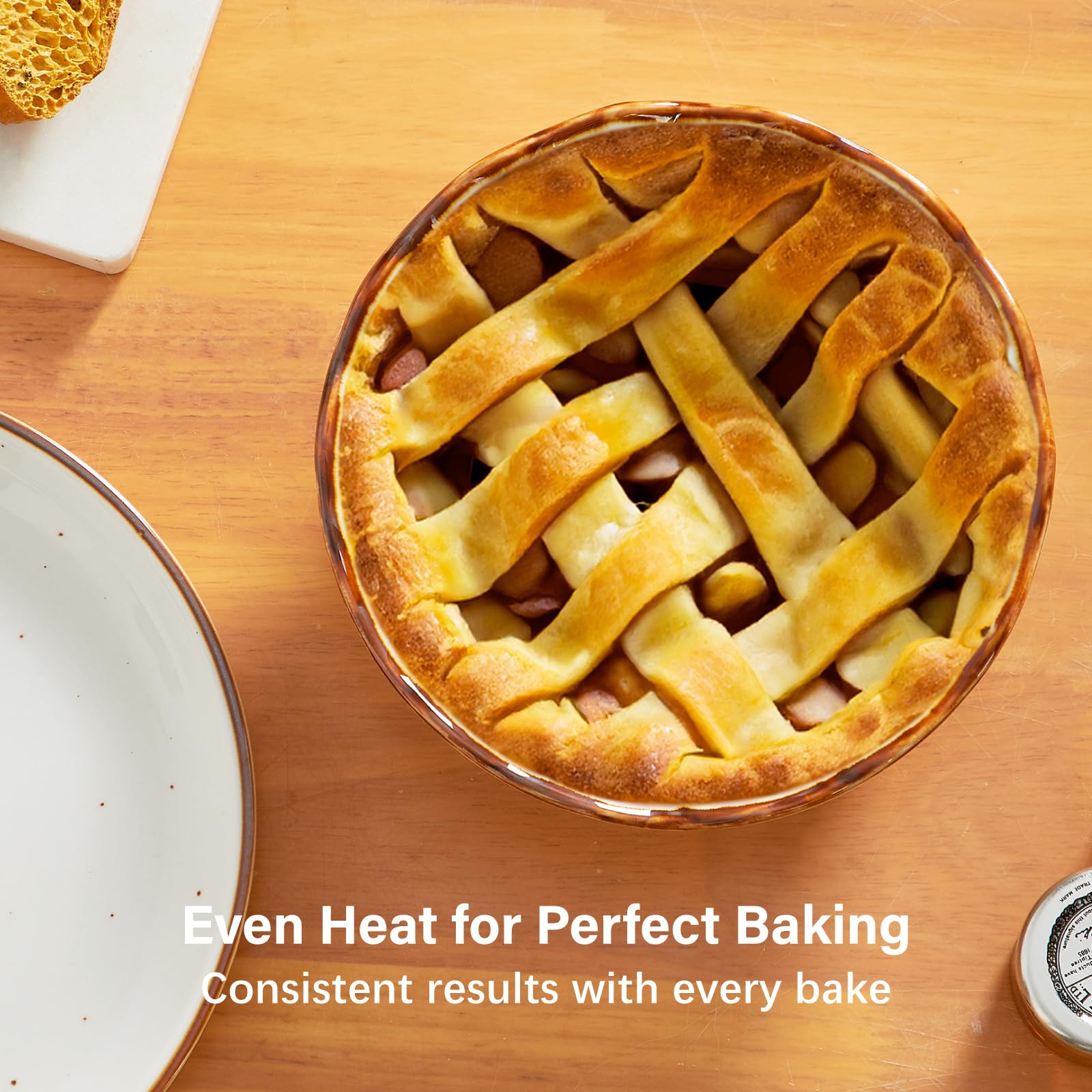 ONEMORE sturdy ceramic pie plates 4-pack for everyday baking.