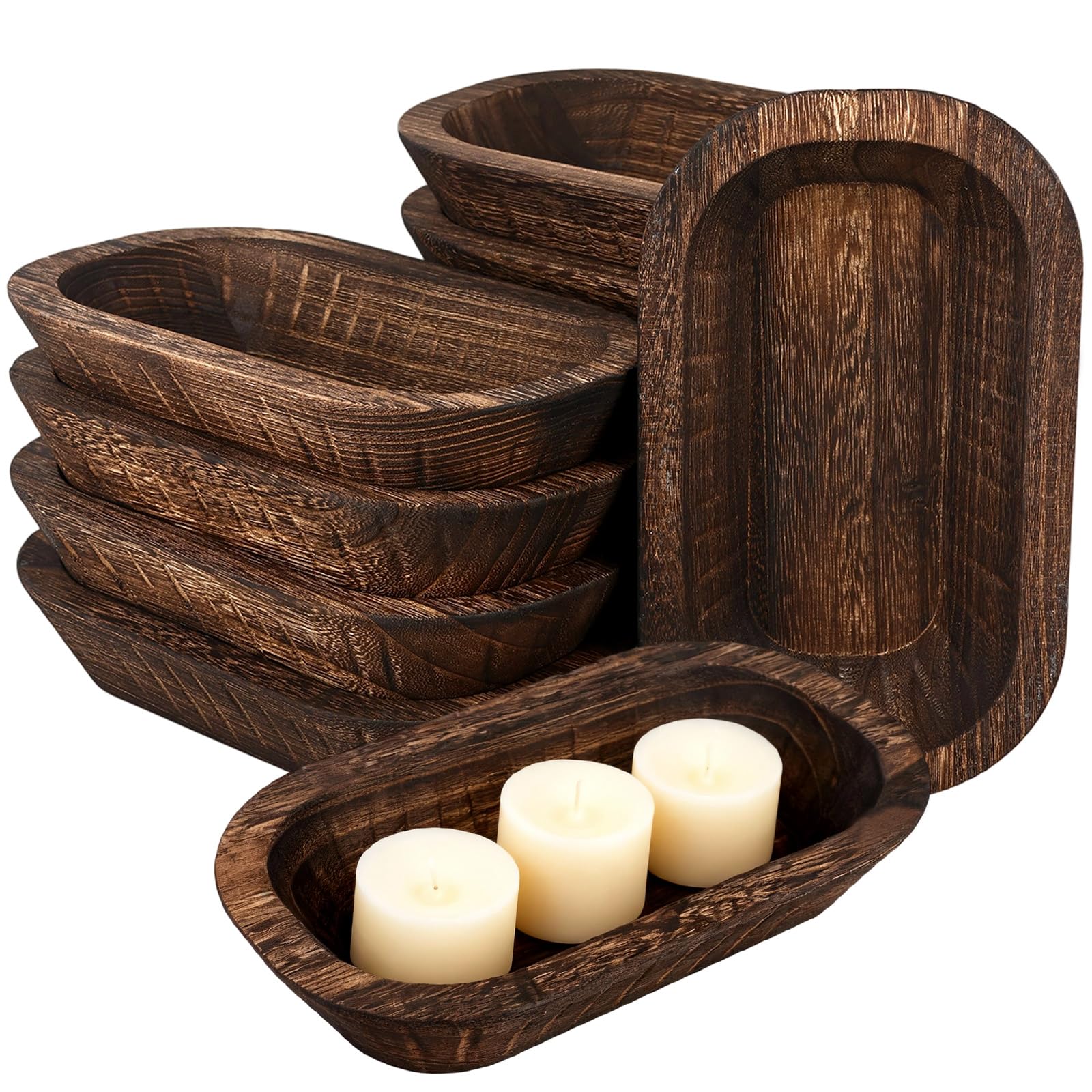 ONESIXEC wood bowls set with multiple pieces adds rustic charm to entryways for versatile storage.