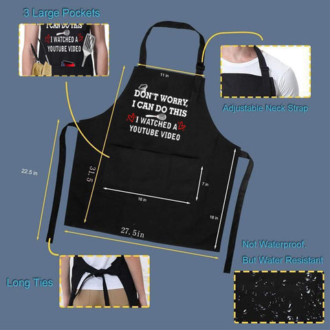 ONFAON funny apron provides generous 27x29 inch coverage for full protection