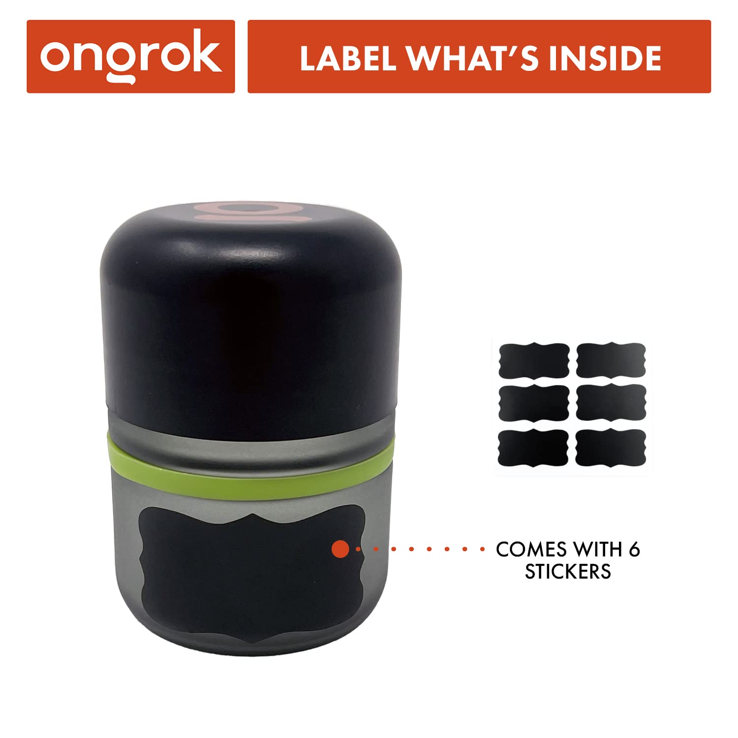 ONGROK color-coded rings with chalkboard labels for quick identification