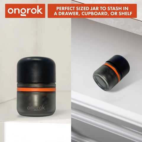 ONGROK compact 80ml jar fits in kitchen cupboard or drawer