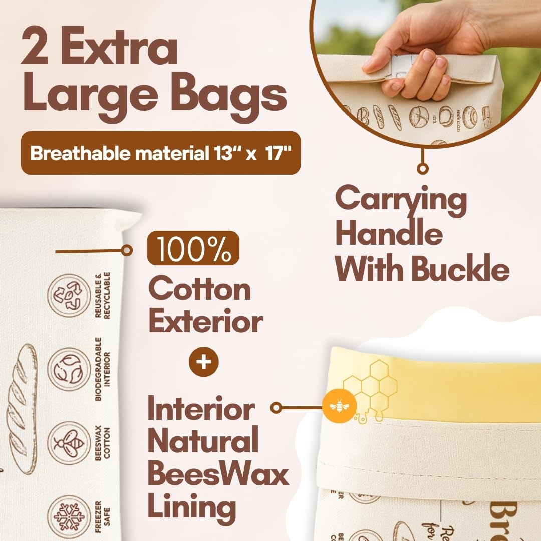 ONIXCORE bread bag closeup weave shows natural beeswax coating for reusable storage.