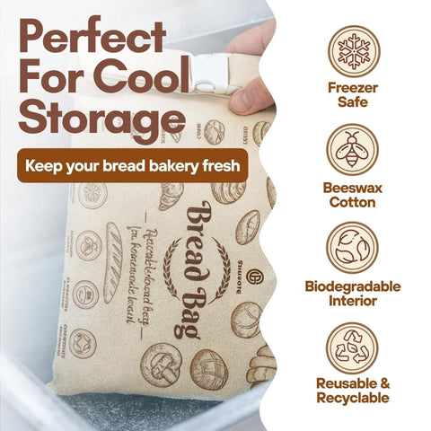 ONIXCORE bread bag wide zipper access for easy filling and removal.