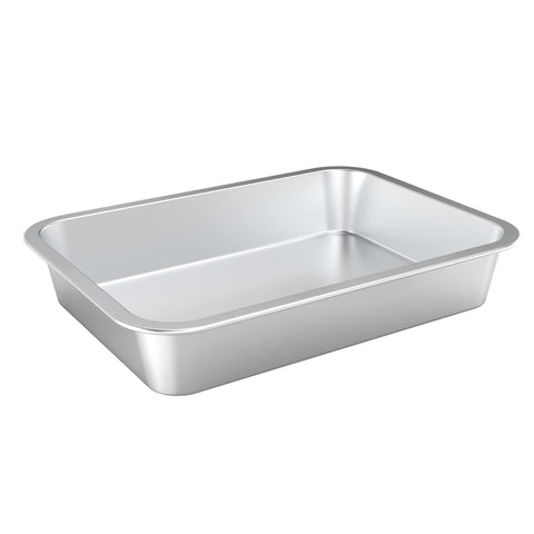 Onlyfire stainless steel baking pan top view highlighting large capacity for family meals.