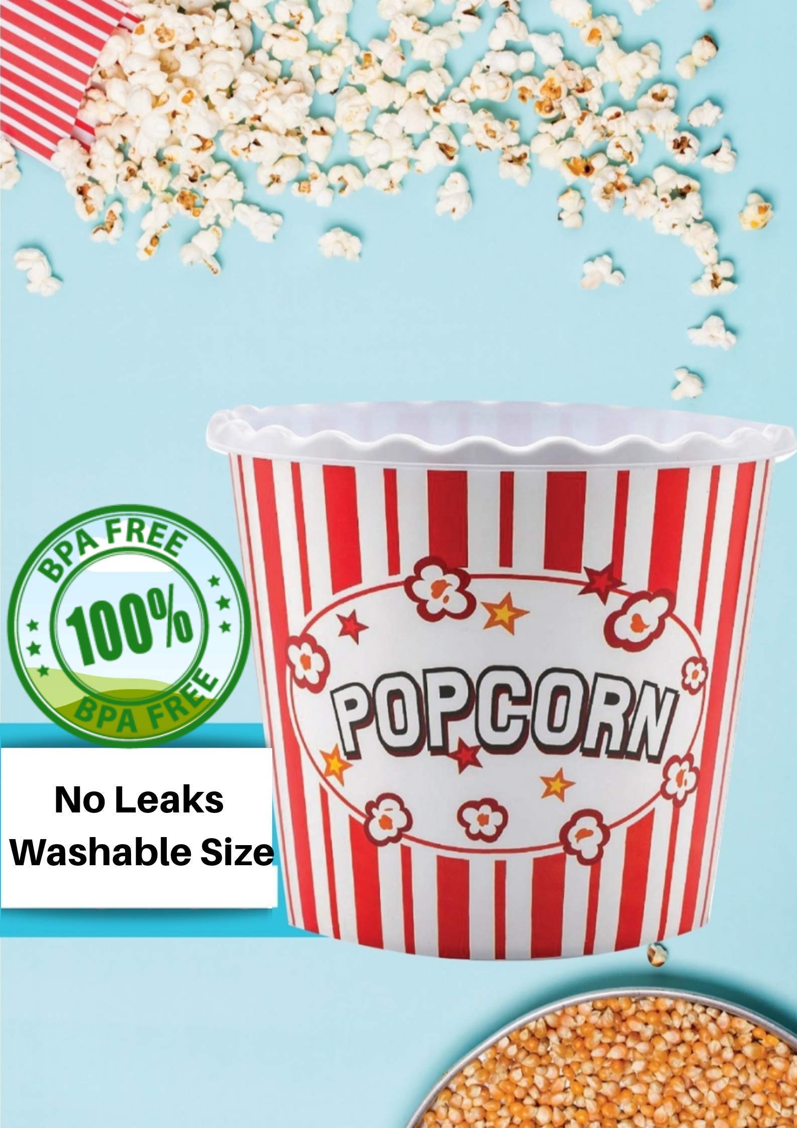 ONONEXPRESS popcorn box blue, vibrant color with leak-free design.
