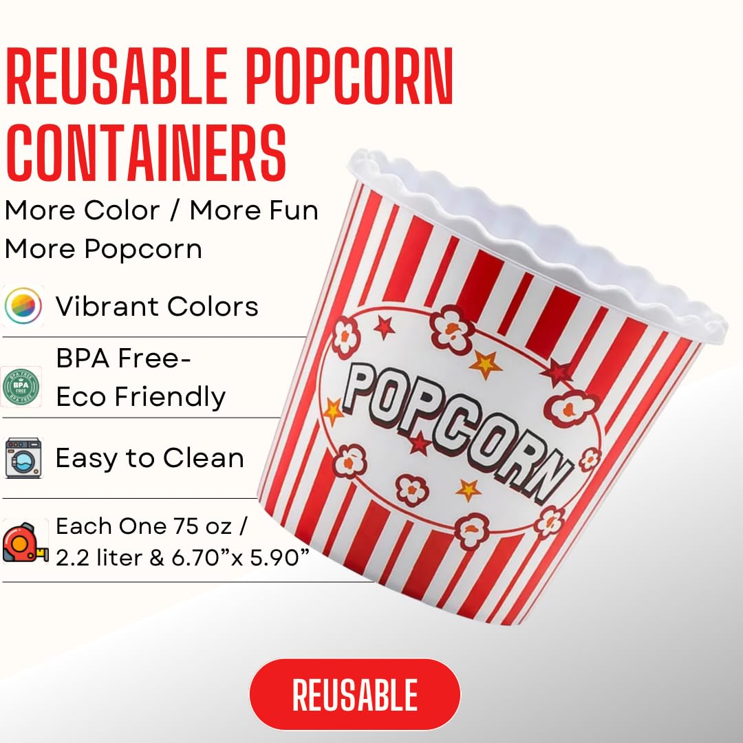 ONONEXPRESS popcorn box red and white, ideal for sleepovers and parties.