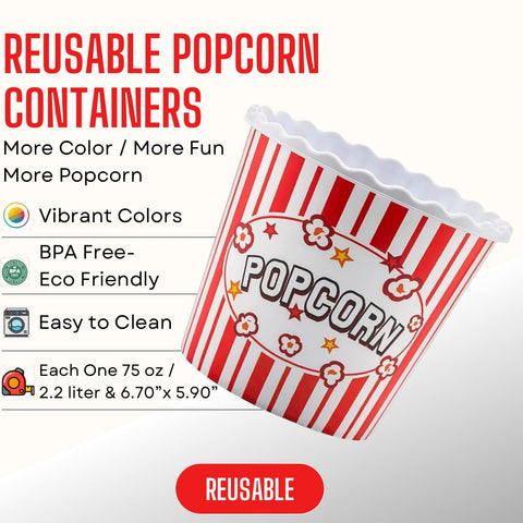 ONONEXPRESS popcorn box red and white, ideal for sleepovers and parties.