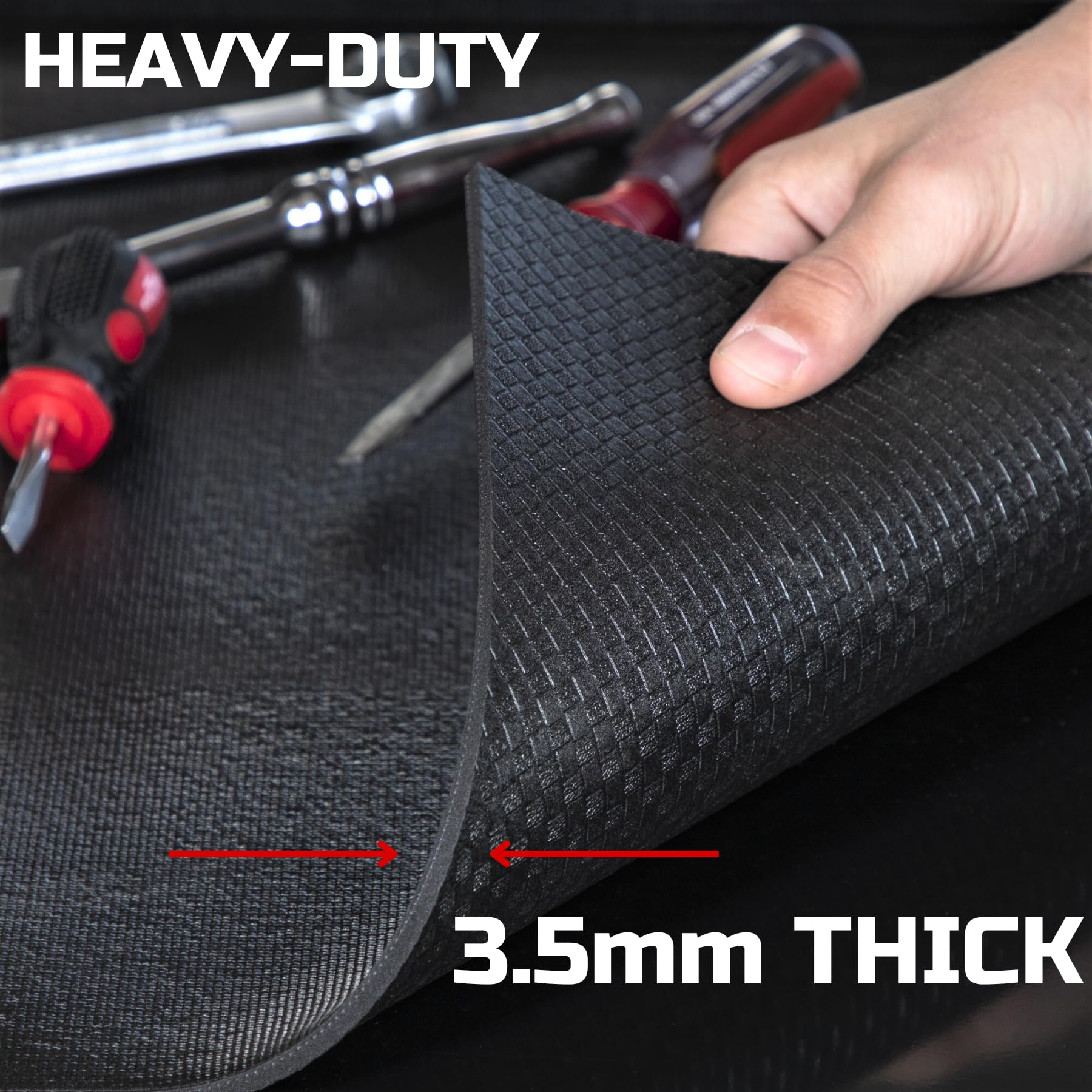 ONREVA toolbox liner easy-to-cut edge helps customize fits quickly