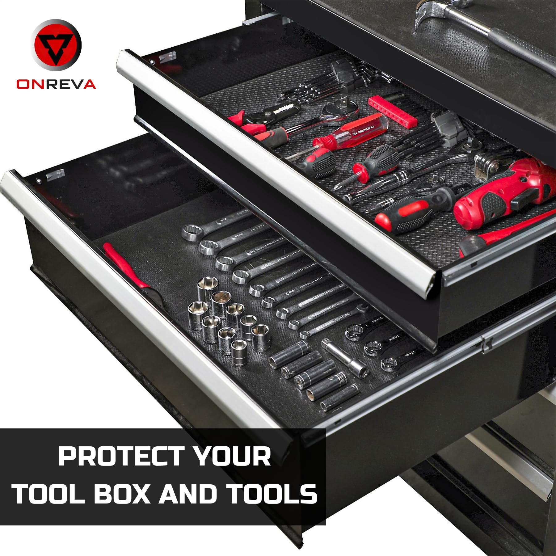 ONREVA toolbox liner non-slip surface keeps tools in place during use