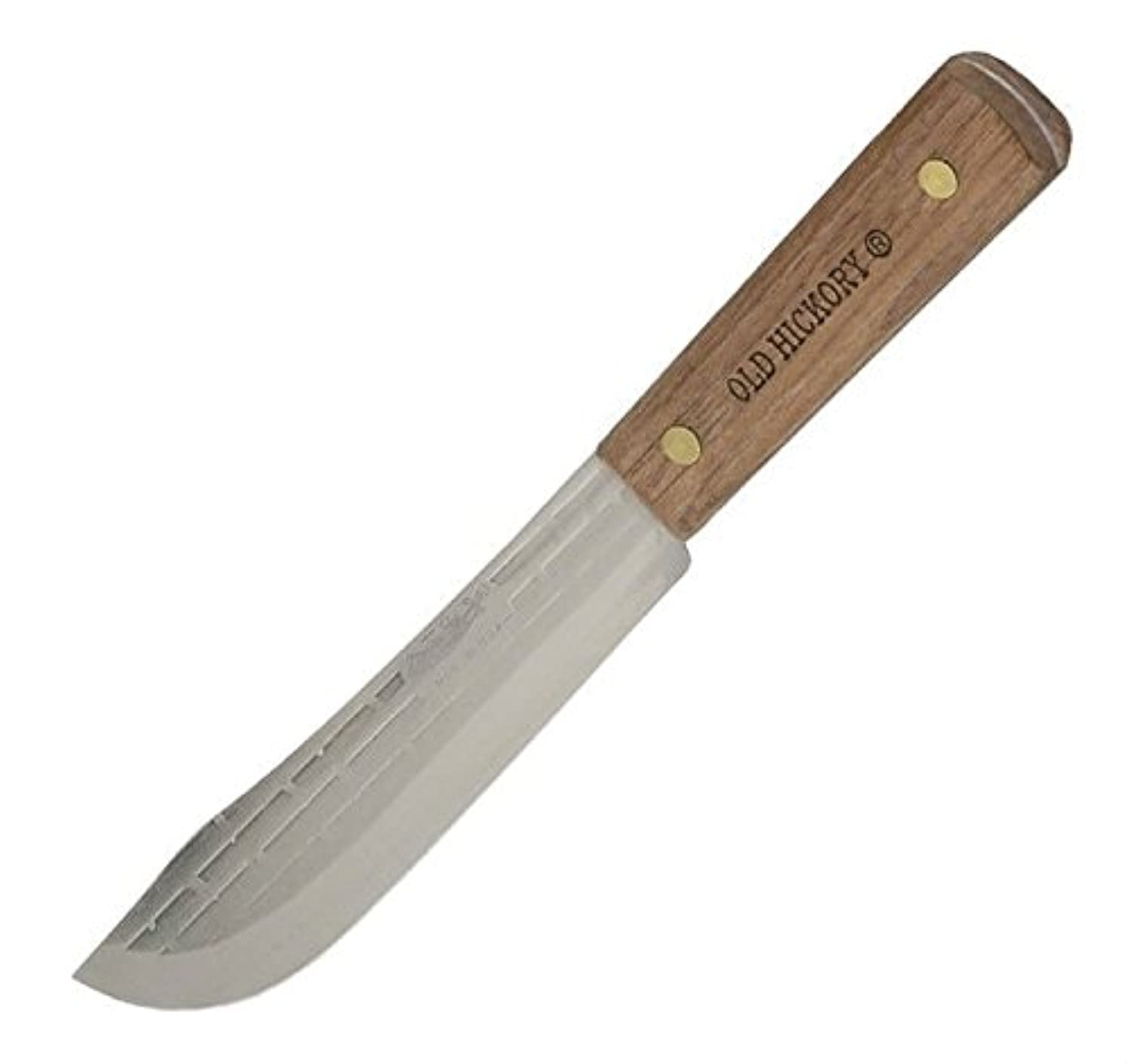 Ontario Knife Company Old Hickory 7-1/4 inch blade close-up for meat prep.