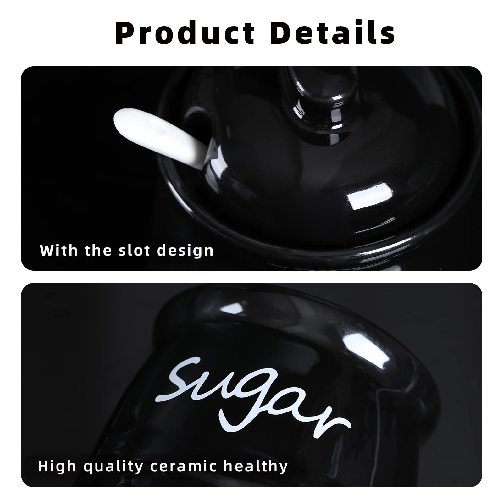 ONTUBE 12oz sugar bowl with lid for sleek kitchen organization