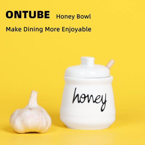 ONTUBE ceramic honey pot with smooth glazed surface for easy cleaning