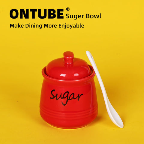 ONTUBE ceramic sugar bowl, smooth surface for quick cleaning