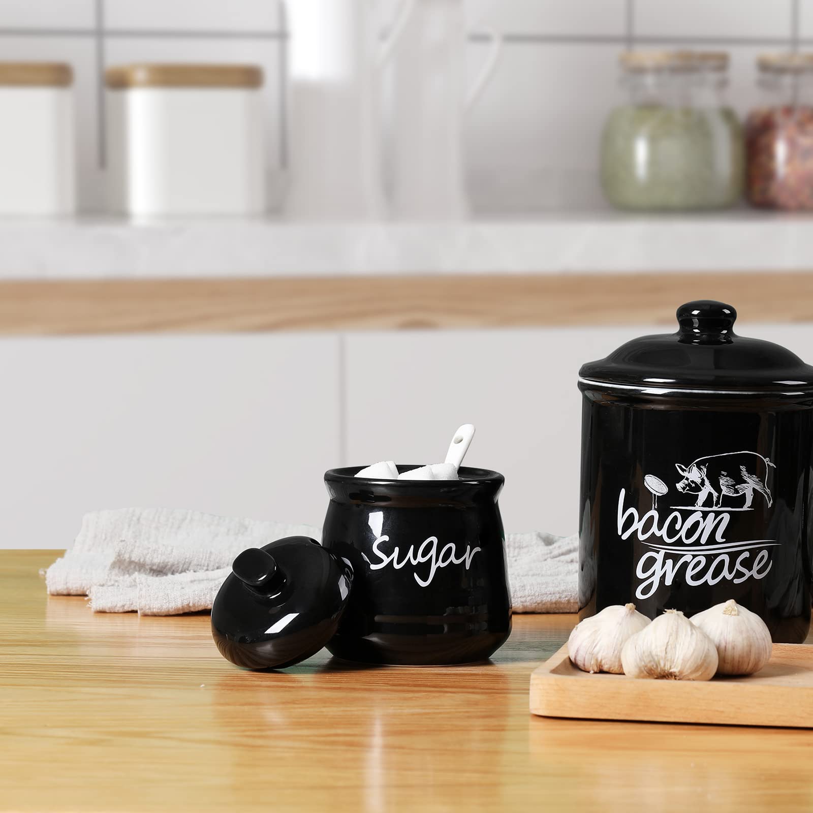 ONTUBE durable ceramic sugar bowl with lid dishwasher friendly