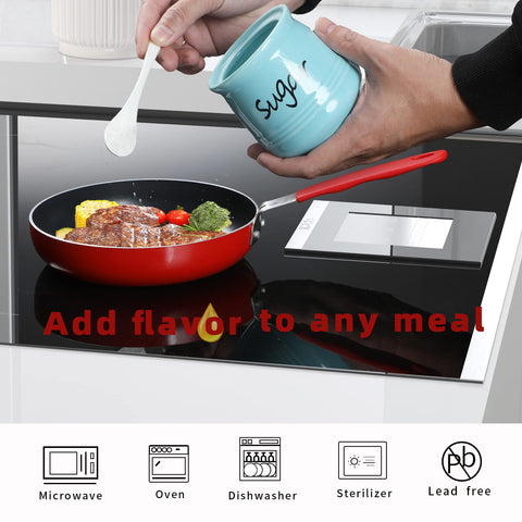 ONTUBE elegant porcelain sugar bowl in turquoise enhances casual and formal dining.