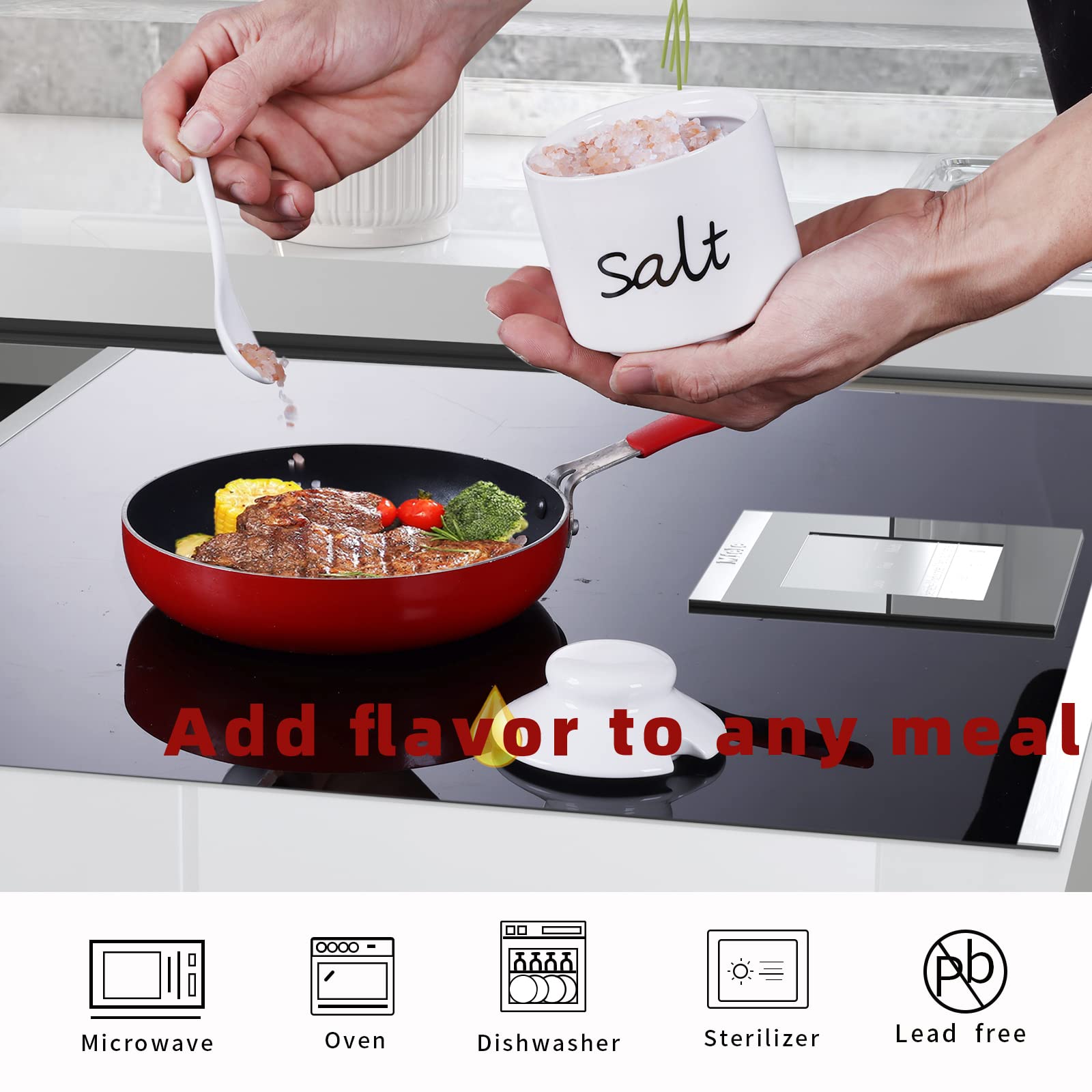 ONTUBE Farmhouse multi-use bowls for sugar, pepper, or spices in style.