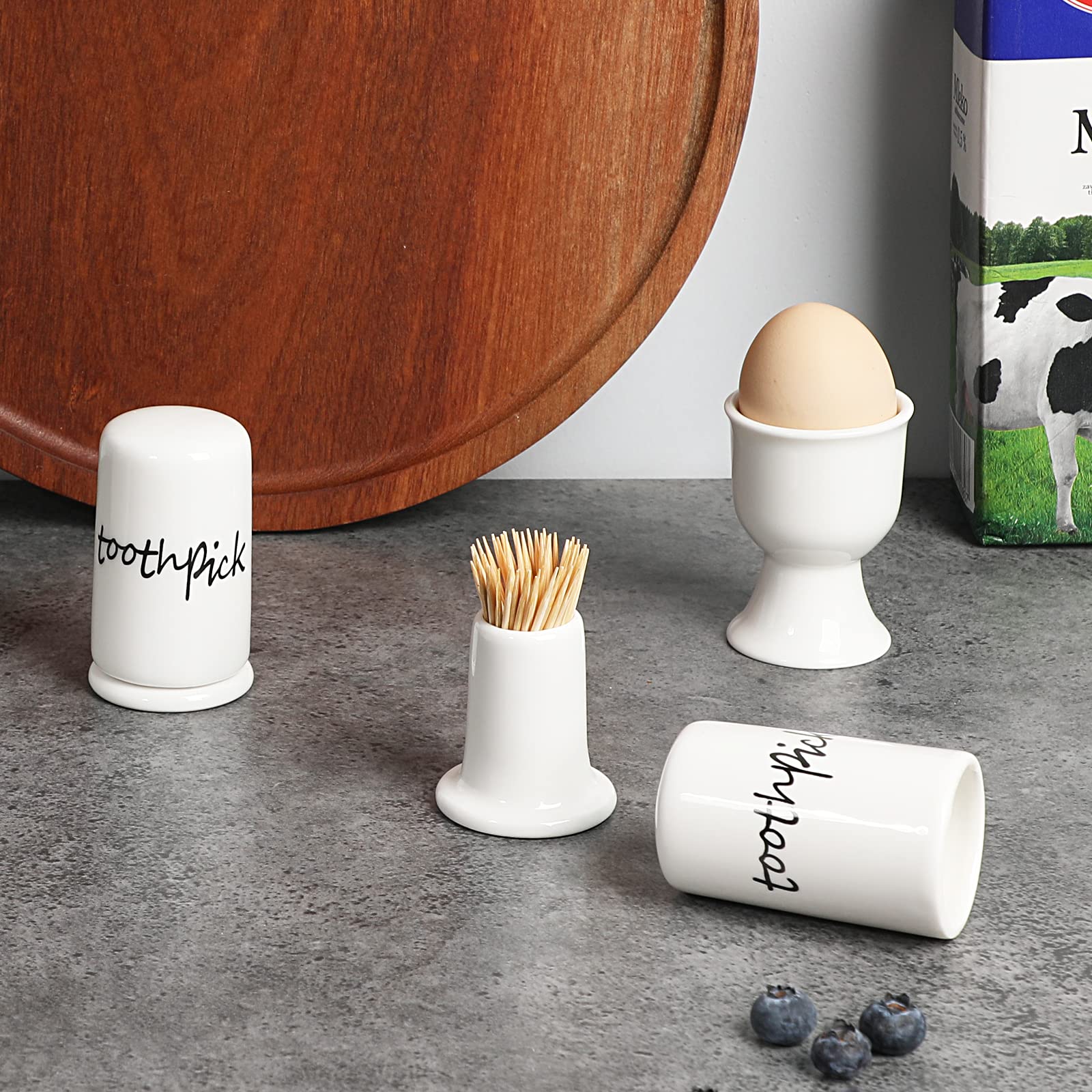 ONTUBE white porcelain toothpick holder complements restaurant design while keeping guests served cleanly.