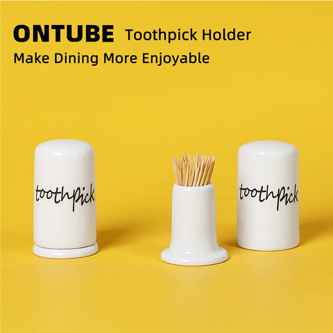 ONTUBE porcelain toothpick holder dishwasher-safe, elegant for hotel or cafe settings.