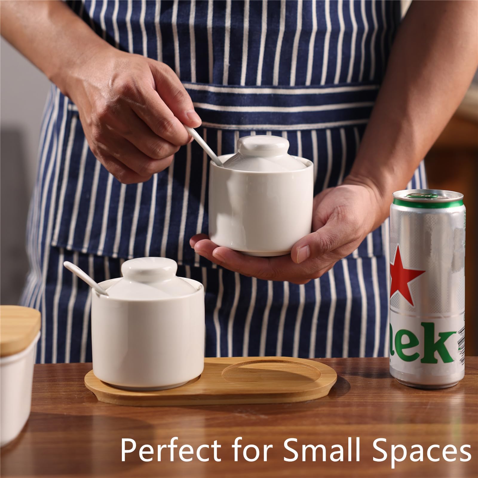 ONTUBE sugar bowl close-up – glossy ceramic surface that's easy to wipe