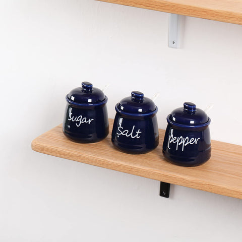 ONTUBE navy ceramic sugar bowl suited for cafes and homes.