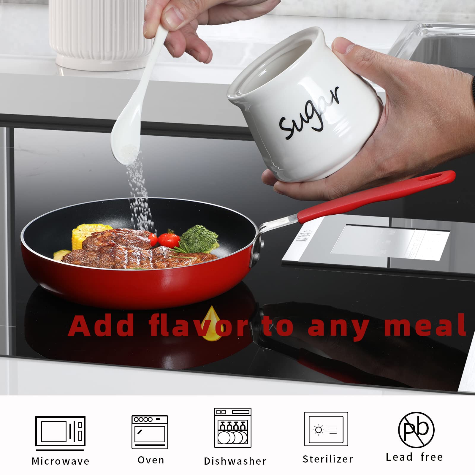 ONTUBE sugar bowl with spoon, 12oz capacity for table service