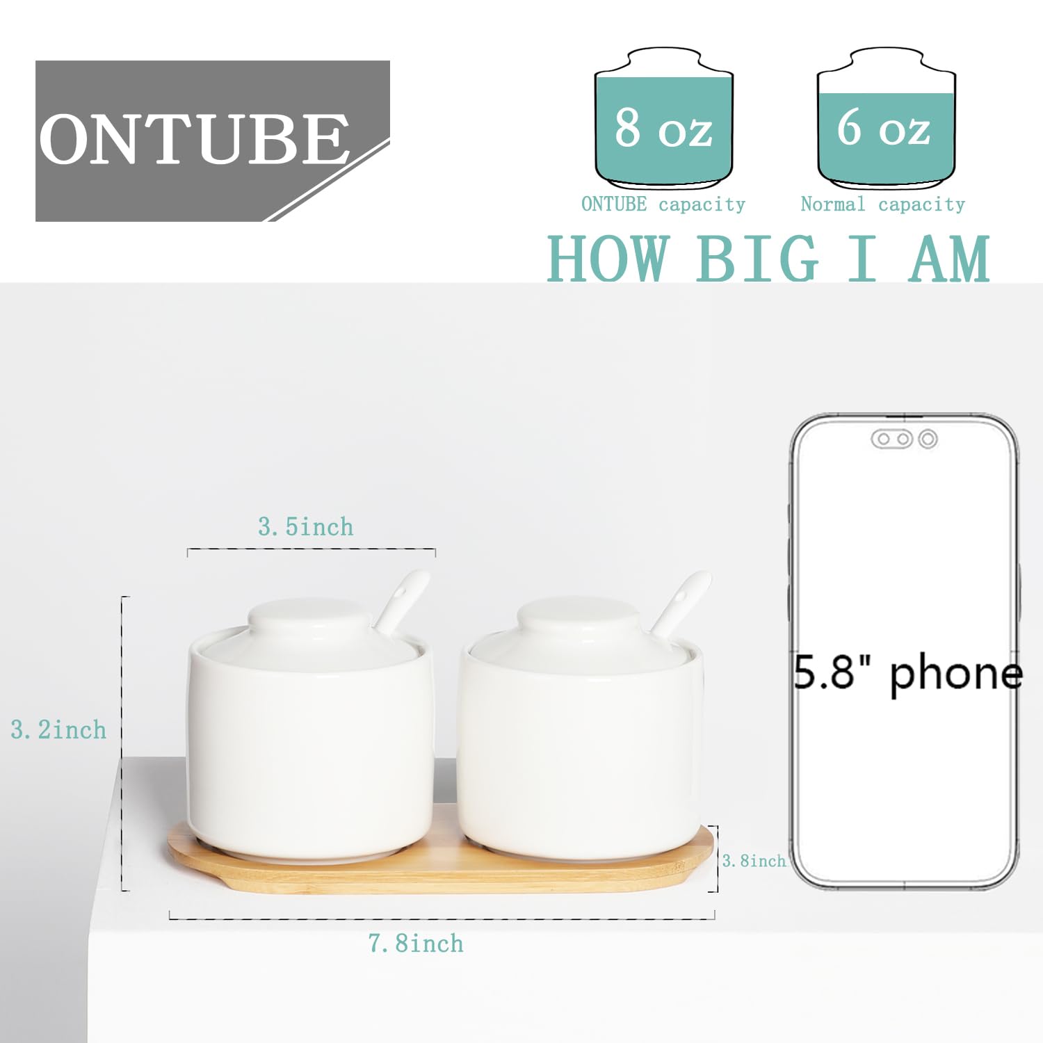ONTUBE white porcelain sugar bowl on a tray – stylish dining setup