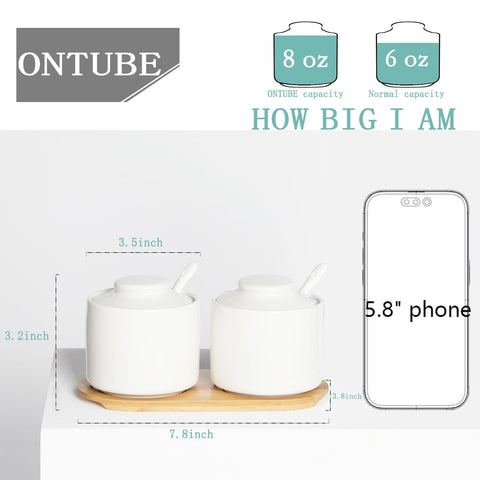 ONTUBE white porcelain sugar bowl on a tray – stylish dining setup