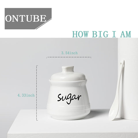 ONTUBE white porcelain sugar bowl adds refined touch to coffee station