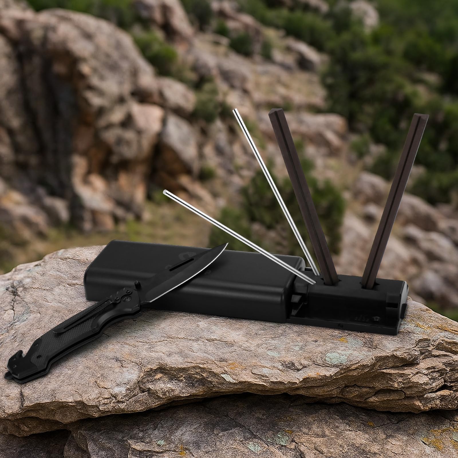 Onylraep ceramic stones medium-fine for aggressive sharpening and finishing.