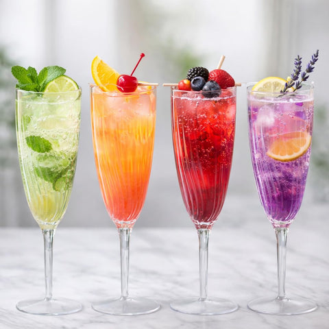 Oojami 6oz clear plastic champagne glasses ideal for catering use