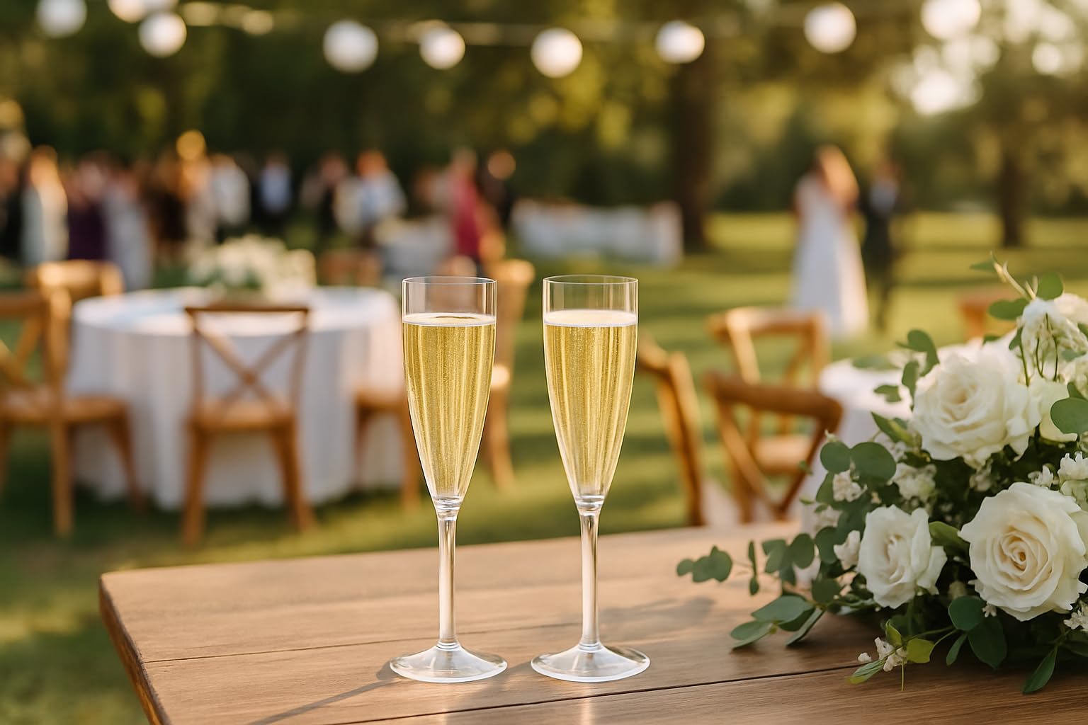 Oojami 6oz disposable champagne glasses enable quick cleanup after gatherings