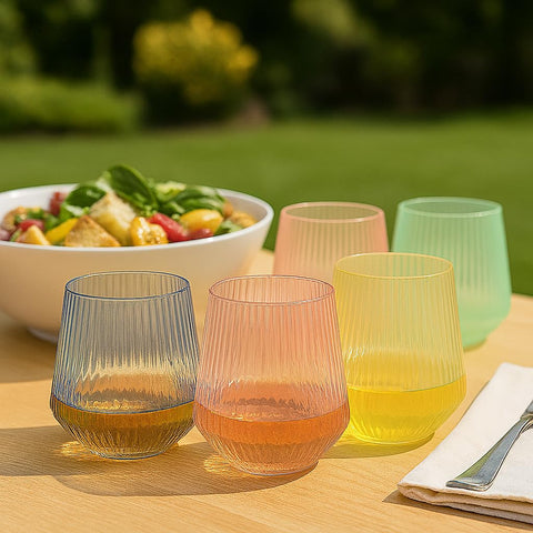 Oojami home bar uses 12oz glasses for wine, champagne, or cocktails.