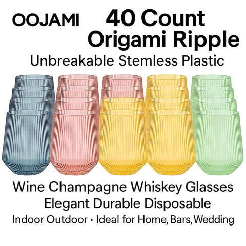 Oojami close-up highlights ripple texture and shatterproof construction.