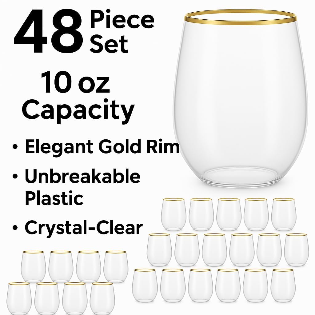 Oojami crystal-clear plastic wine glasses resembling real glass at upscale events.