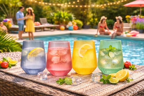 Oojami glasses with ripple design for easy grip during celebrations.