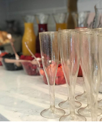 Oojami 4.5 oz capacity flutes perfect for mimosas and sparkling beverages.