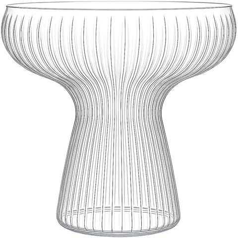 Oojami Lunara clear margarita glass with ripple design for stylish party servings