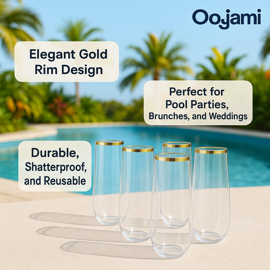 Oojami recyclable disposable flutes enable quick cleanup after celebrations
