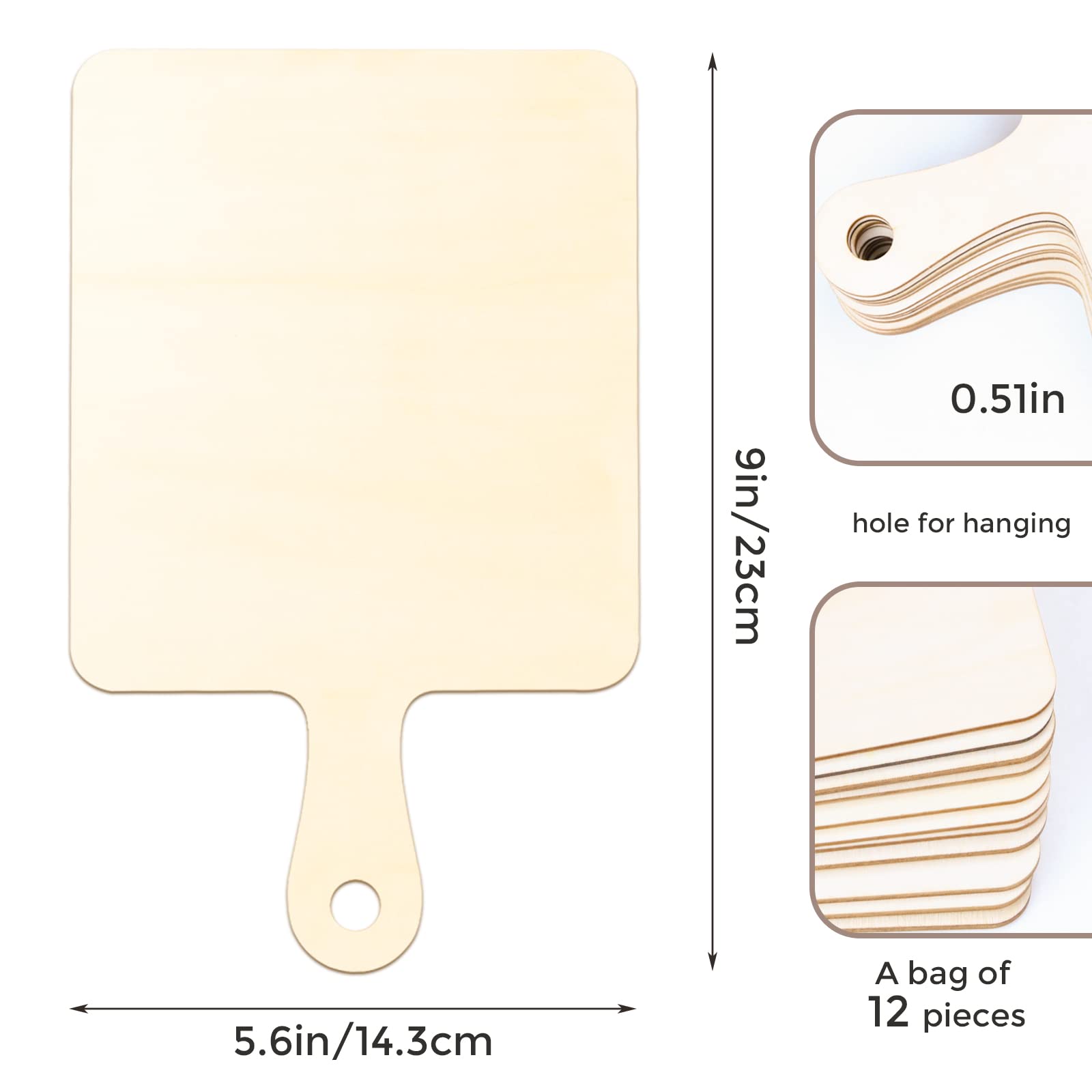 Oomcu unfinished wood surface mini cutting board blank canvas for painting