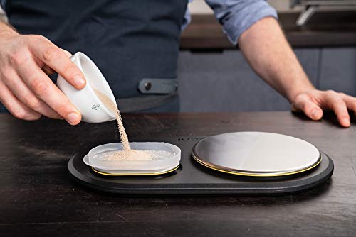 Ooni scales include batteries powering the LCD for portable use.